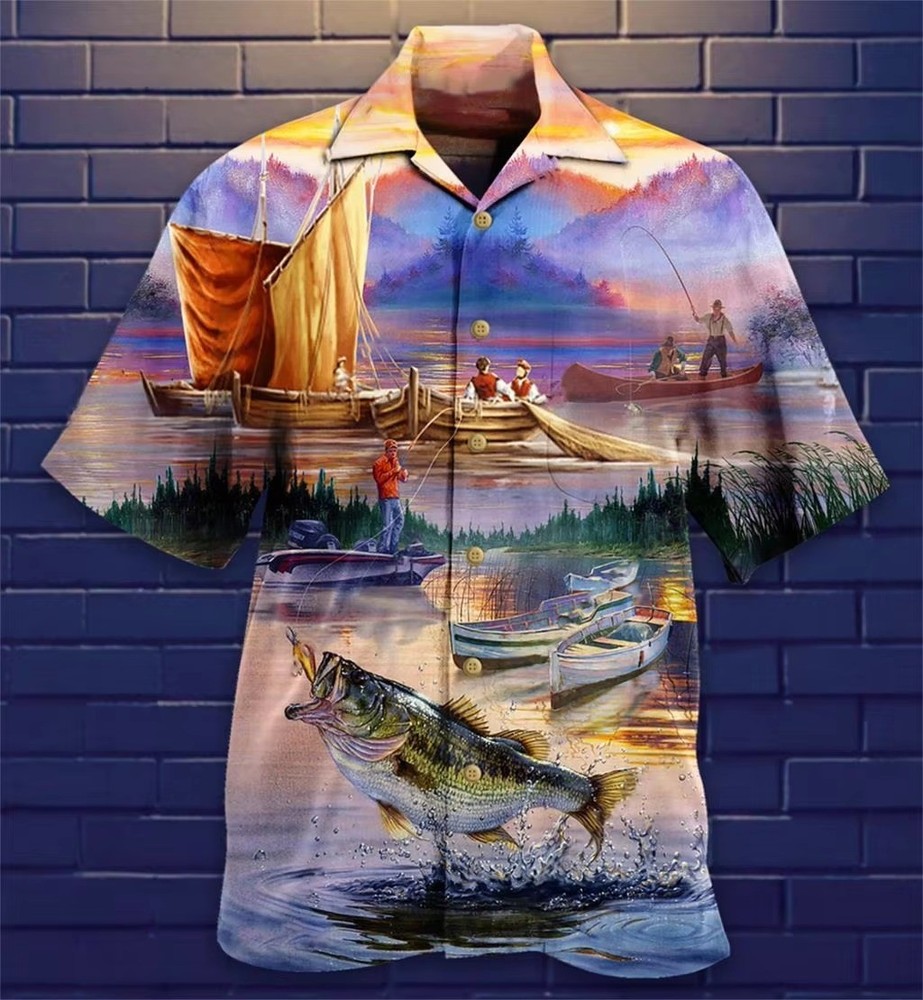 Mens Button Down Psychedelic Hippie Graphic Hawaiian Top Novelty Holiday Shirt