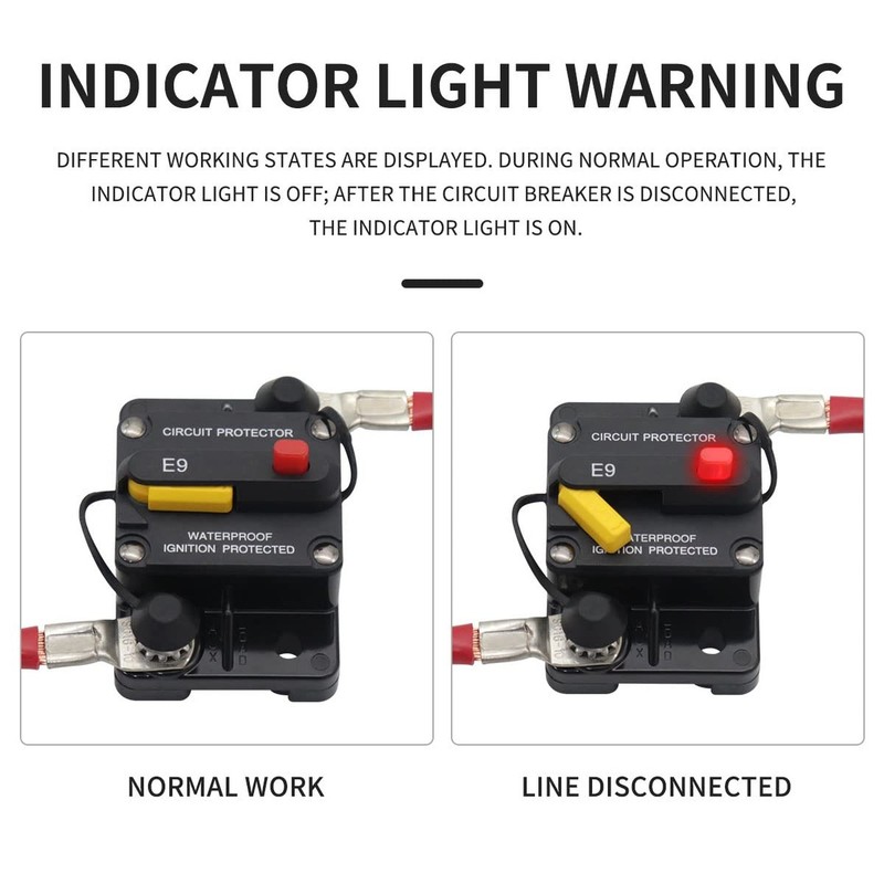E9 300 Amp Circuit Breaker 12V – 48V DC with Manual Reset | Waterproof IP67 |…