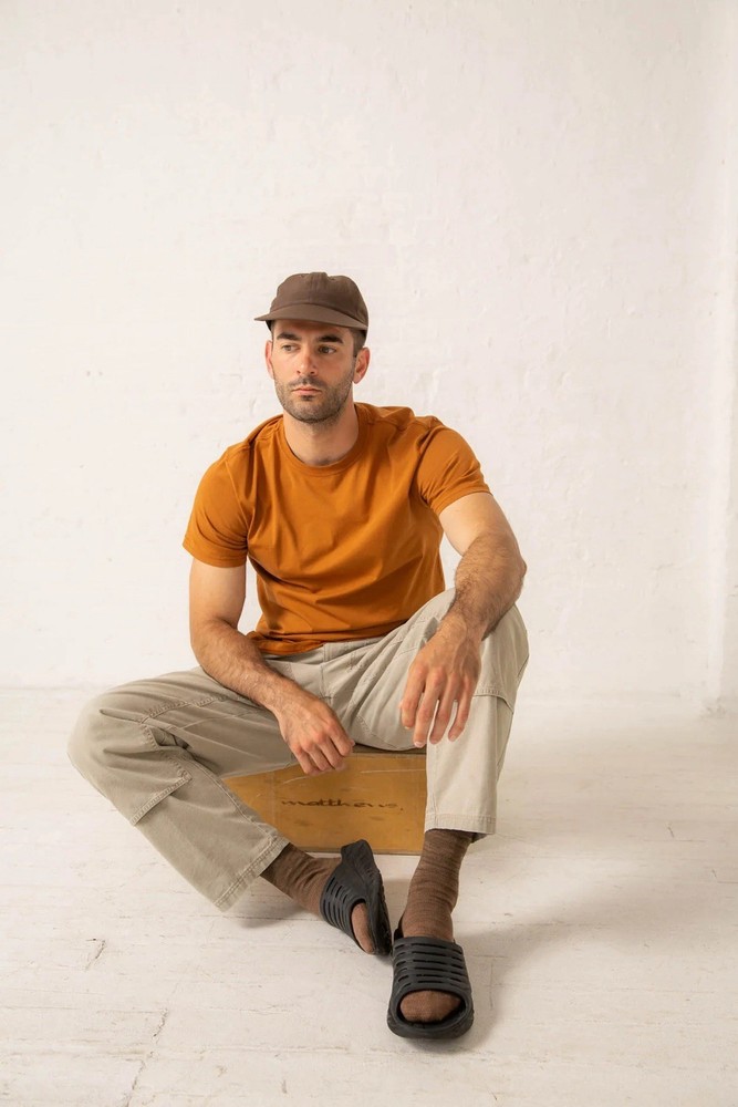 DRUTHERS NYC Men’s Classic Organic Cotton T-Shirt Size S Terra Cotta NWT