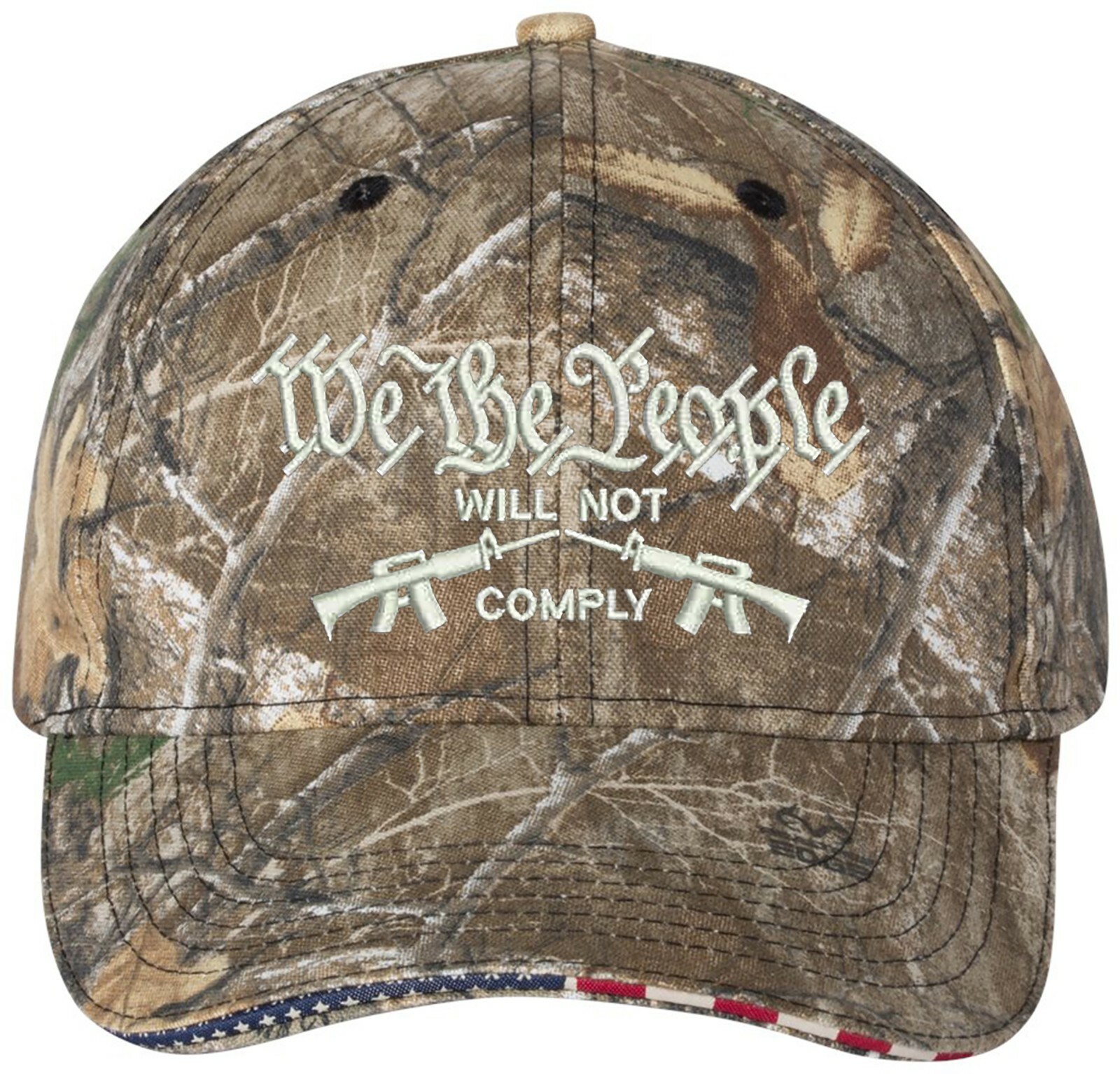 We the people will not comply Embroidered Camo Structured One Size Fits All Hat gallery