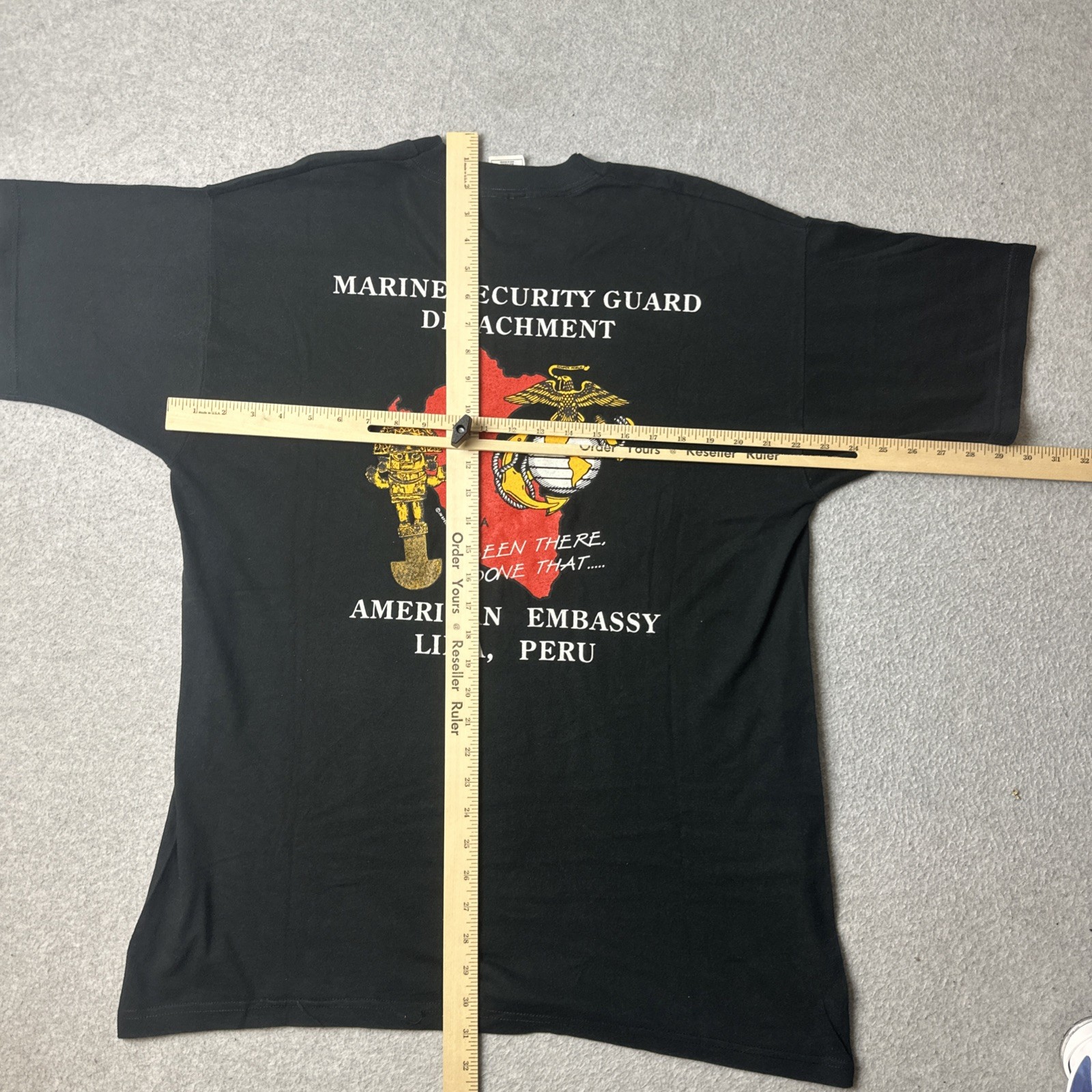 VTG 90s Lima Peru Marines T Shirt SZ XL Grunge Single Stitch Black gallery