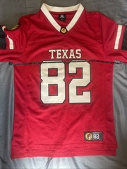 Buc-ees Football Texas #82 Beaver Small Slight-Oversize Fit Red Jersey