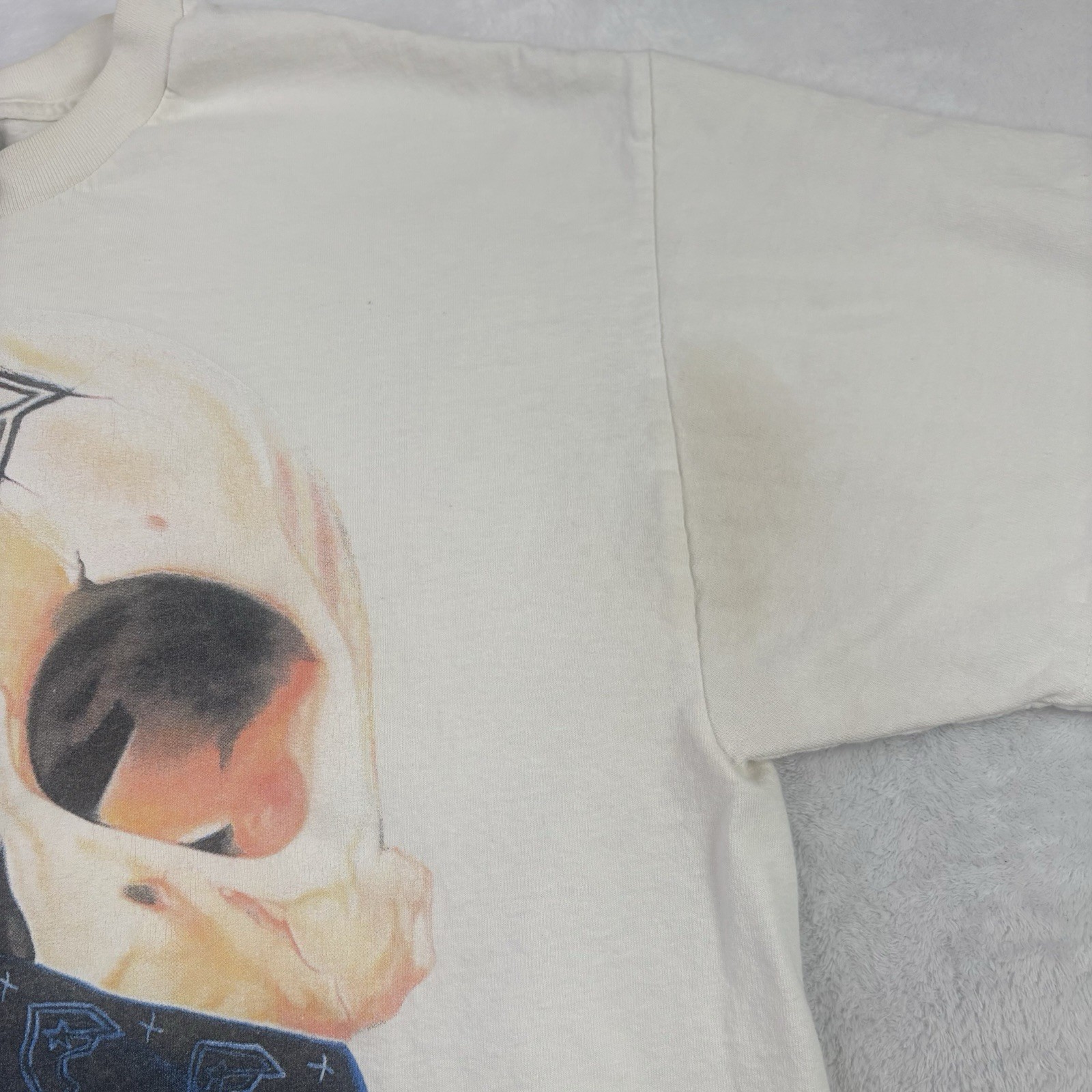 VTG Y2K Famous Stars & Straps Skull Bandana Short Sleeve Graphic Shirt White XL gallery