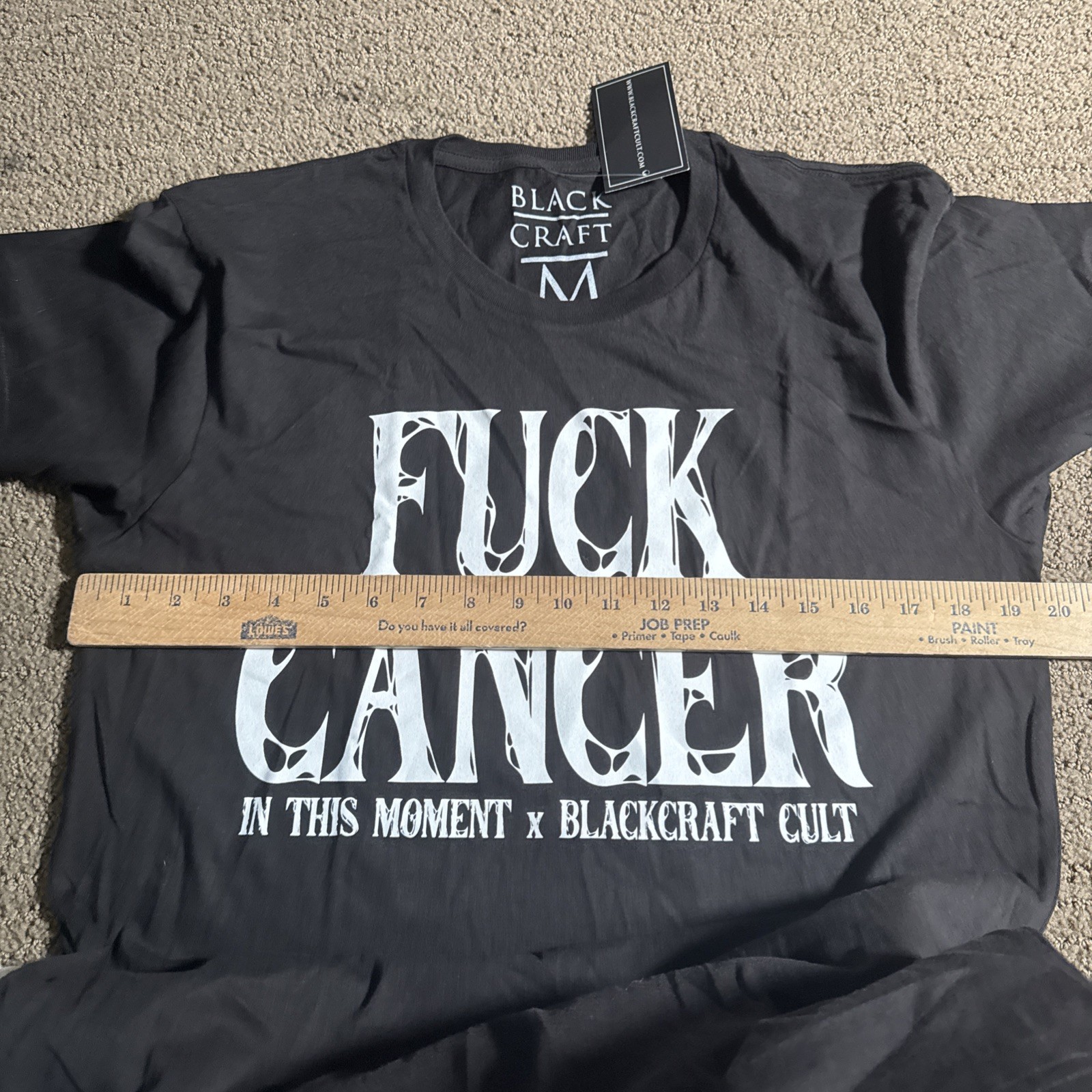 Black Craft Cult Graphic Tee T-Shirt Size M Black F*** Cancer gallery