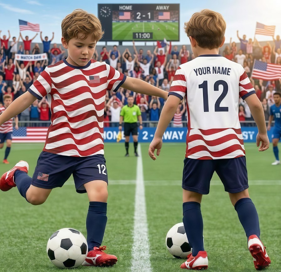 Custom USA 2026 Soccer Shirt, Red White Blue, Personalized Number America Shirt gallery
