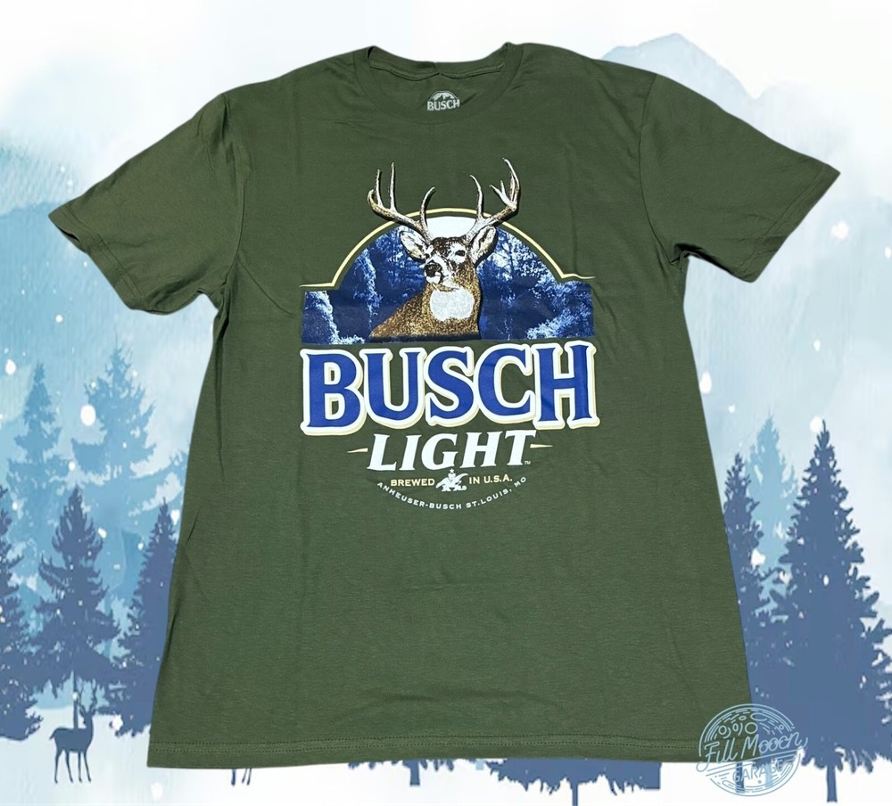 New Busch Light Deer Hunting Buck Budweiser Beer Bud Men’s Vintage T-Shirt