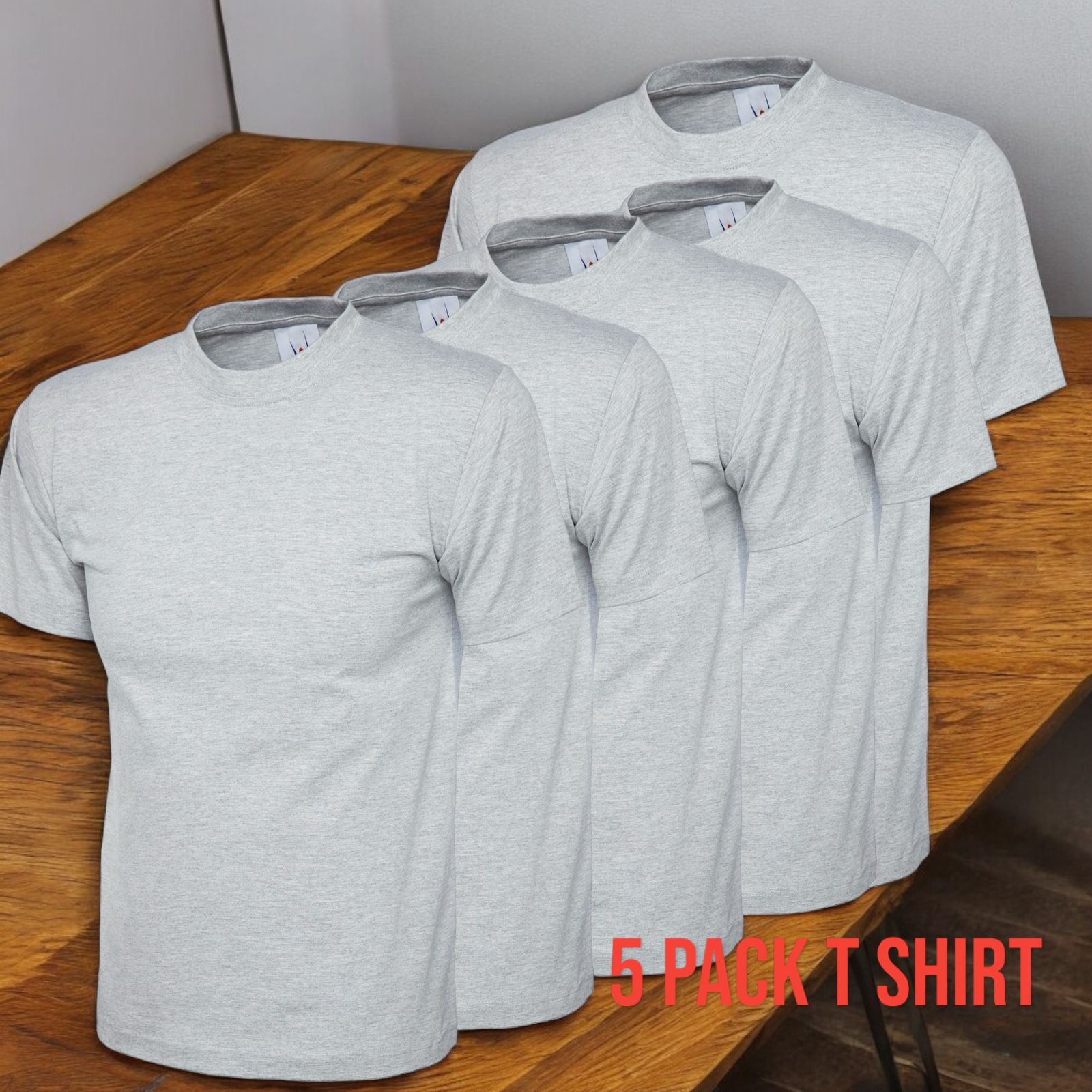 Men's 5 Pack Cotton T-Shirts Crew Neck Short Sleeve Plain Tee Top S-3XL UNEEK gallery