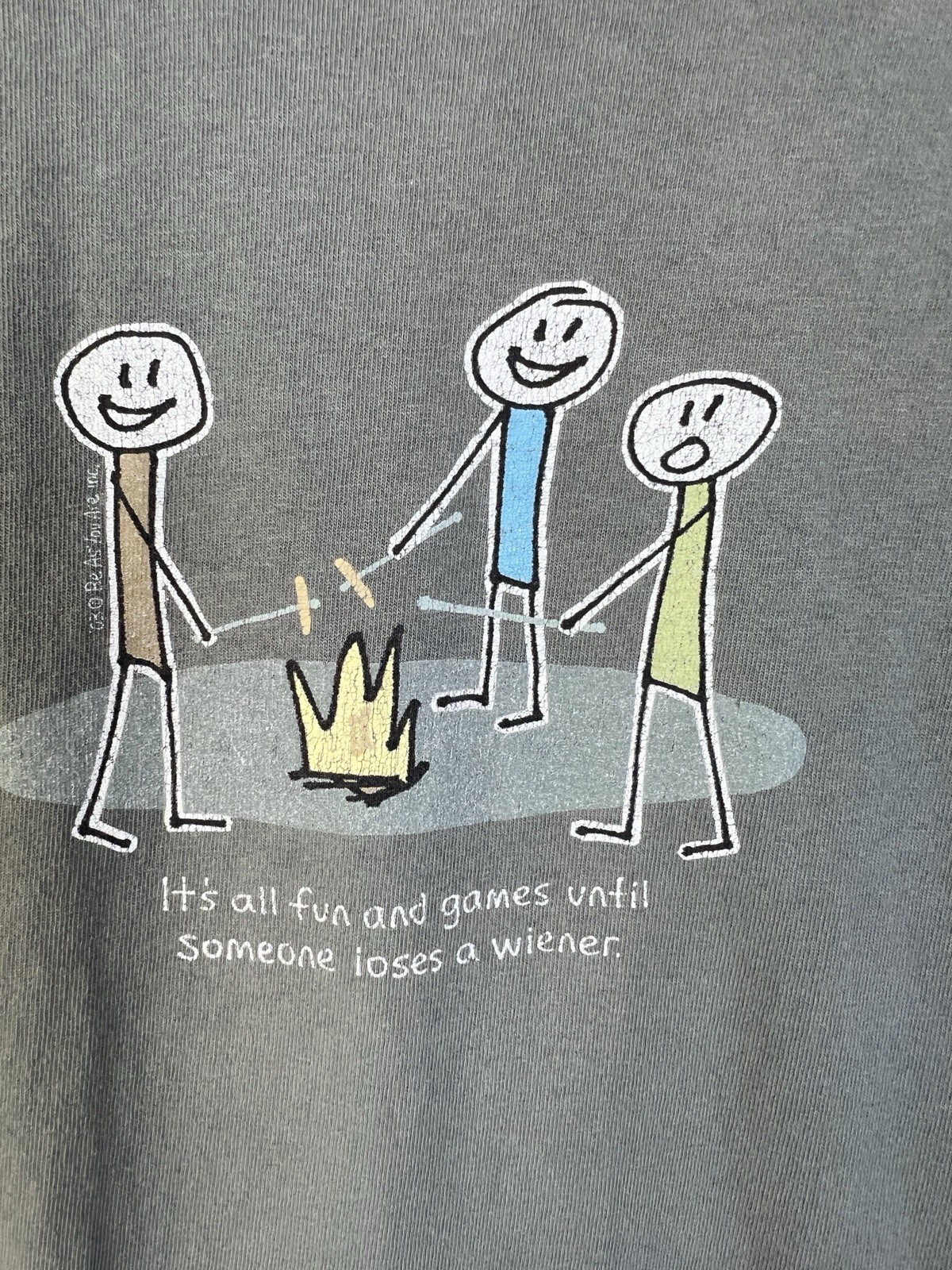Life is Good T Shirt Unisex Medium Gray Camping Hot Dog Humor Friends GORPCore gallery
