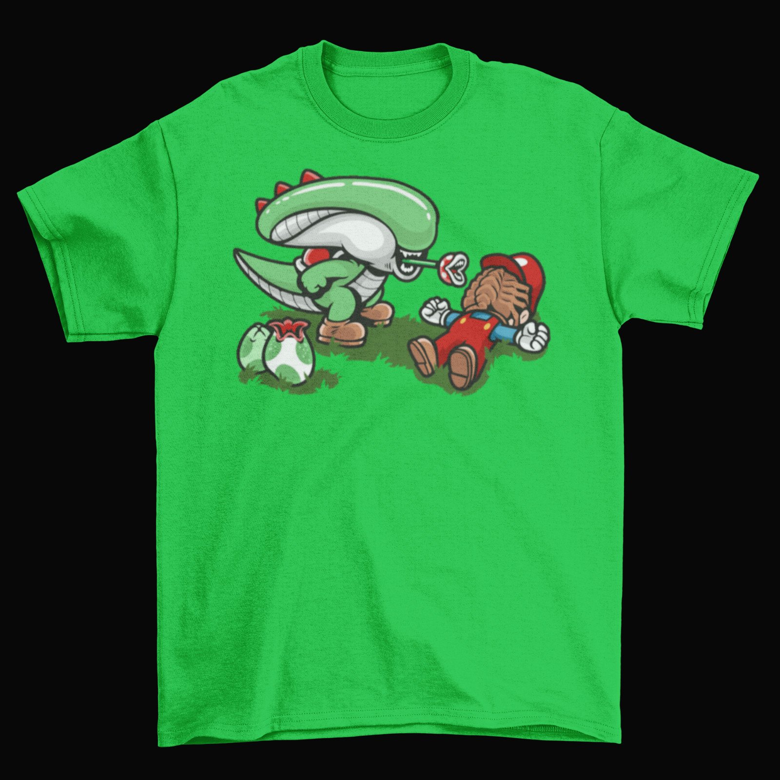 Yoshi Super Mario Bros. T-Shirt Mens Unisex Cotton Adult Size Xenomorph Alien gallery