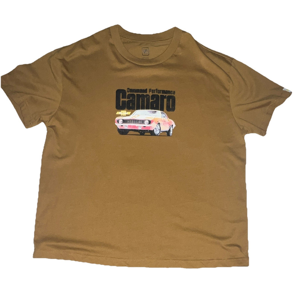 GM Official Licensed Camaro Chevrolet Double-Sided Brown Graphic T-Shirt Men’s L