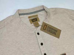 The Foundry Men’s Thermal Henley Top Oatmeal Long Sleeve Pullover Shirt 3X C1041