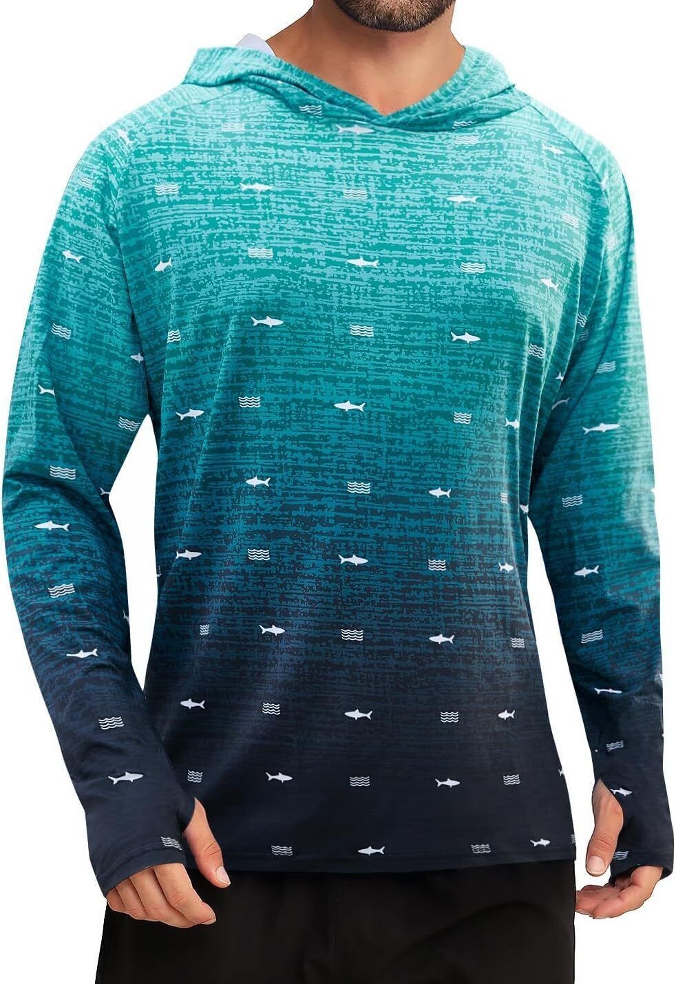 Men's UPF 50+ Sun Protection Hoodie Shirt Rash Guard Shirt UV Fishing Outdoor gallery
