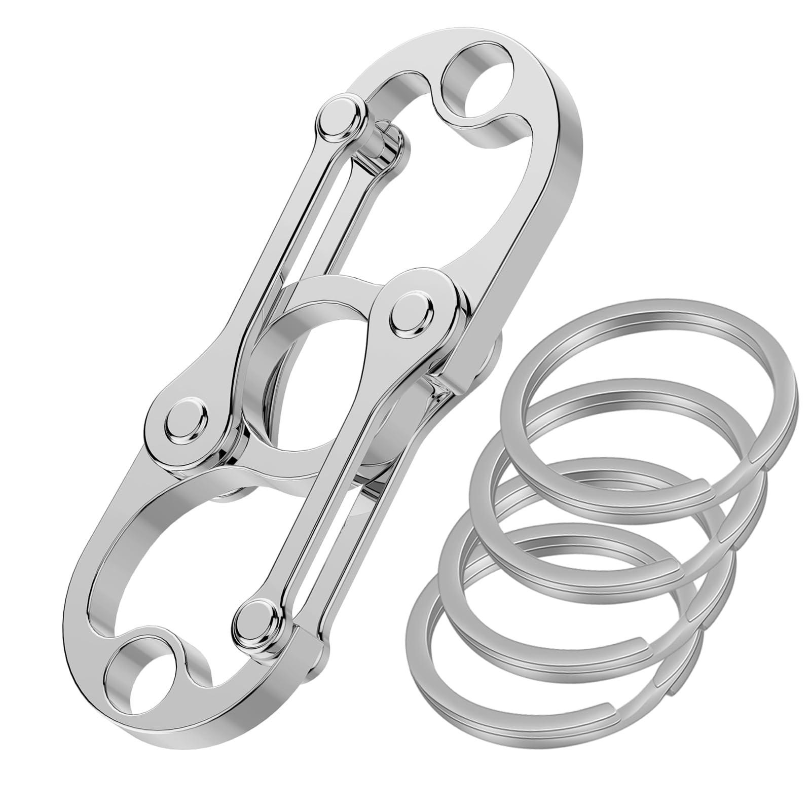 Heavy Duty Carabiner Clip Keychain Opener with 4 Key Rings for Men and Women gallery