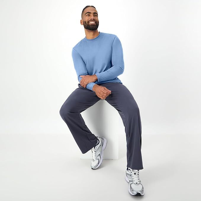 Hanes Long Sleeve Tee 2-Pack T-Shirt Sport Men's FreshIQ Cool DRI Jersey S-3XL gallery