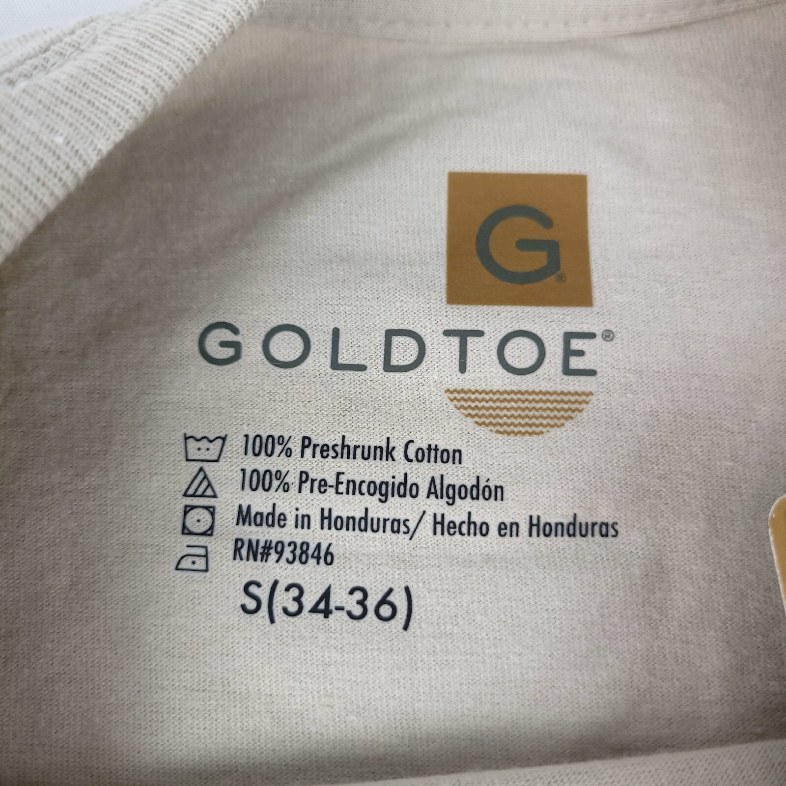 Gold Toe Men's Crew Neck Pocket T-Shirt Size Small 34-36 Cobblestone New gallery