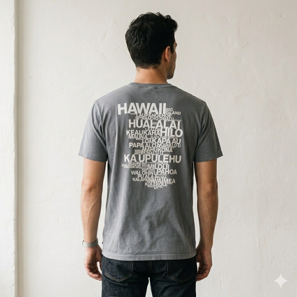 James Perse T-Shirt Mens 2 Medium Grey Hawaii Graphic Crew Neck Combed Cotton gallery