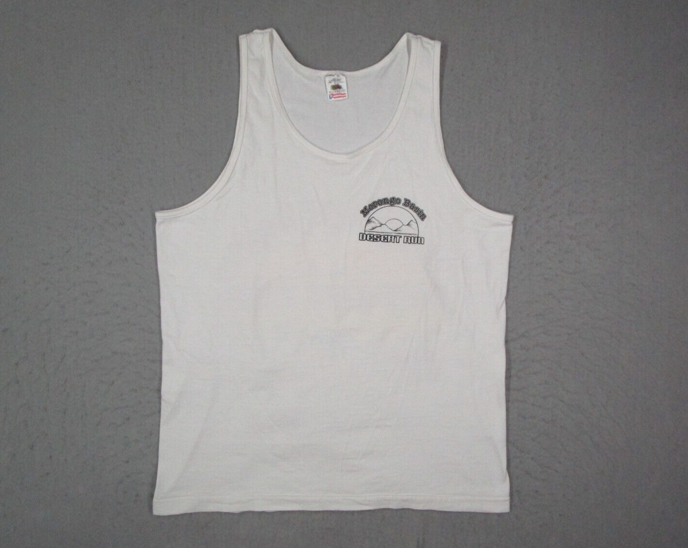 Vintage Morongo Basin Shirt Mens Large White Tank Top 90s California Trucks USA gallery