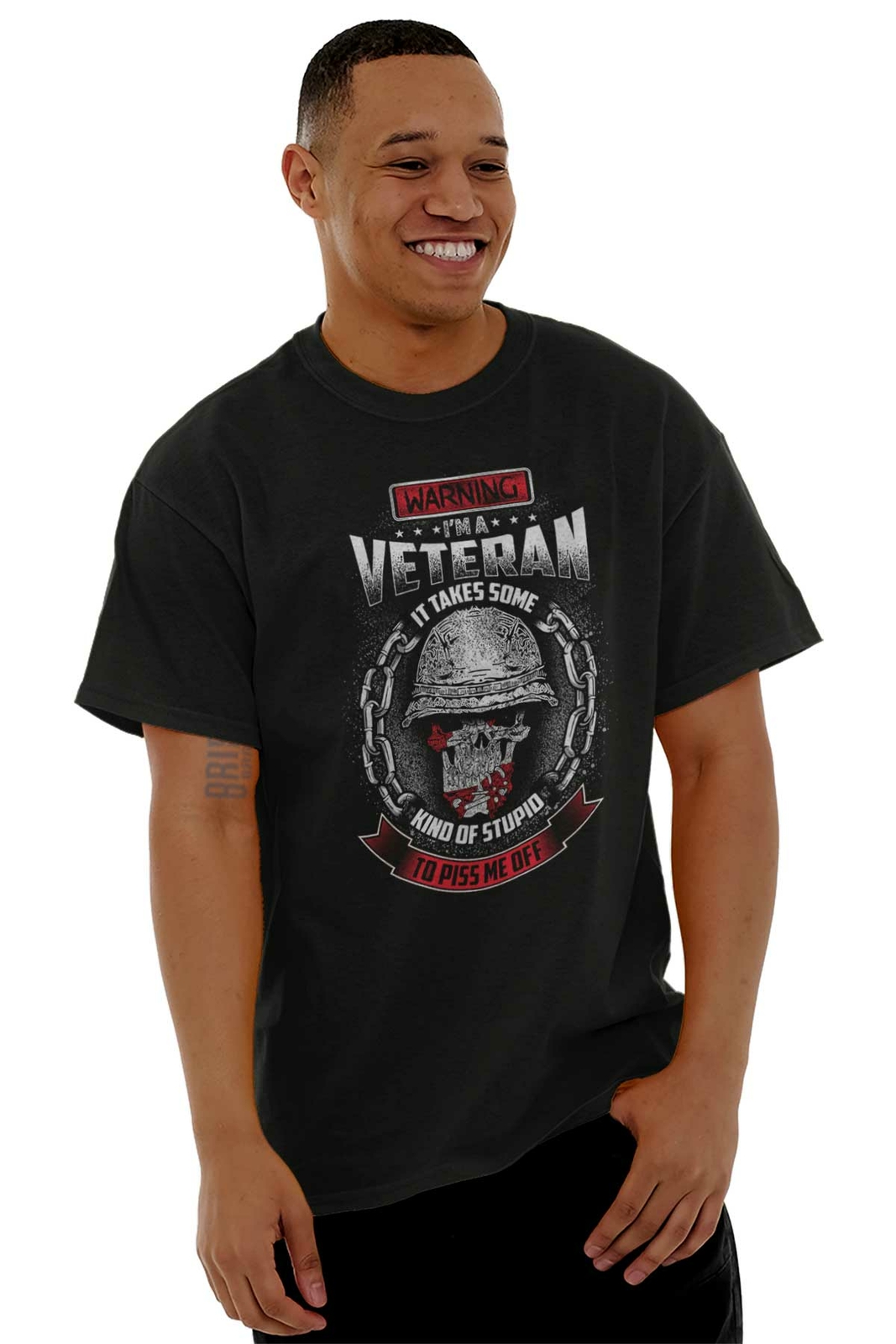 Army Military Skull Veteran Attitude Gift Mens Casual Crewneck T Shirts Tees gallery