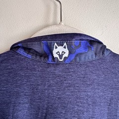 Greyson 1/4 Zip Heathered Blue Guide Sport Lightweight Pullover Golf Logo Men XL