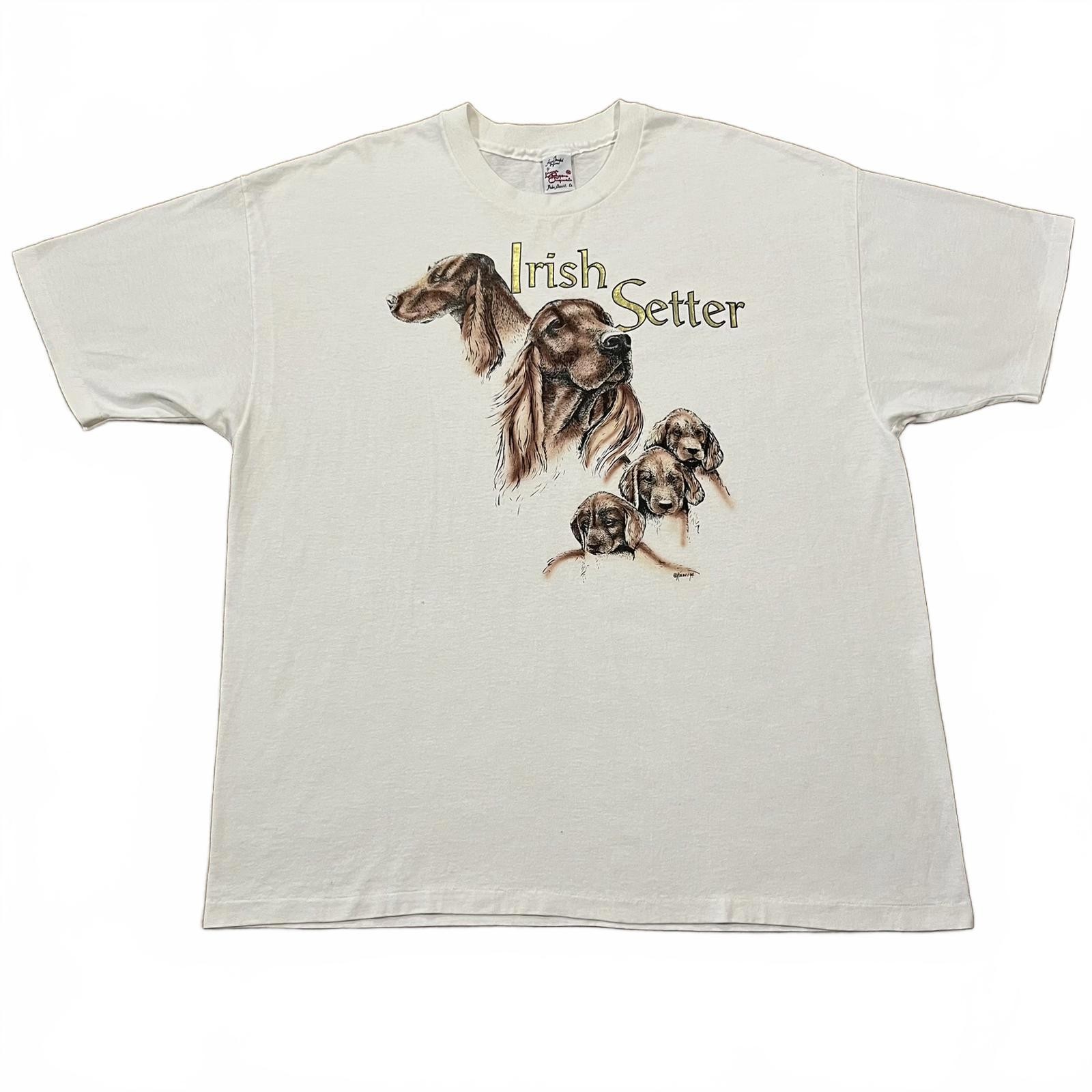 Vintage Irish Setter Dog Graphic T Shirt White Single Stitch Size 2XL gallery