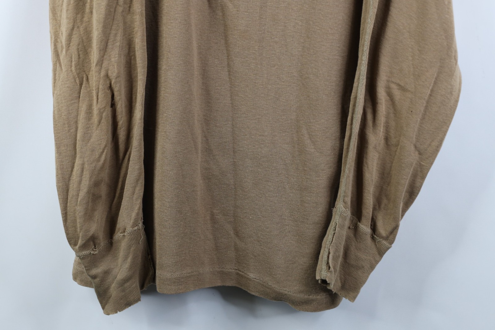Vtg USGI Mens XL Thrashed Wool Blend Ribbed Knit Henley Undershirt T-Shirt USA gallery