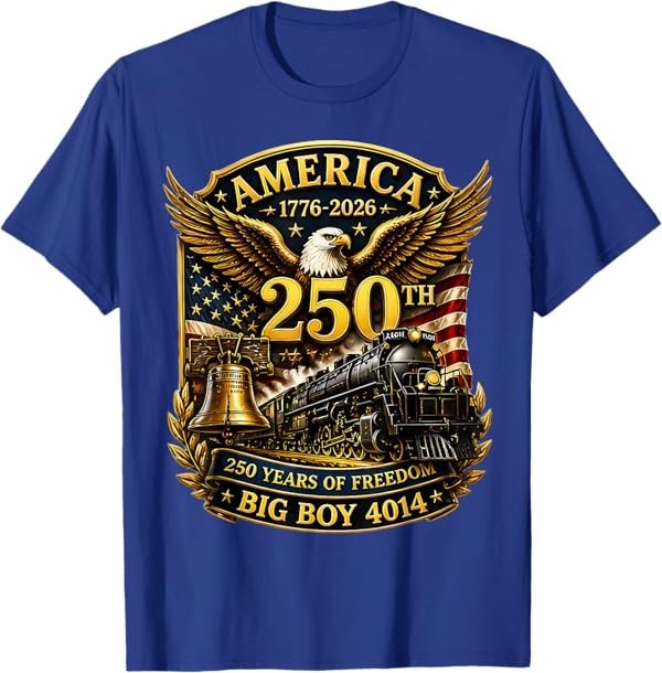 Big Boy 4014 Train Shirt America 250 Railroad Heritage Tee