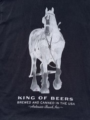 NEW Men’s Large Budweiser Beer Clydesdale Horse T-Shirt Double Sided Graphic Tee