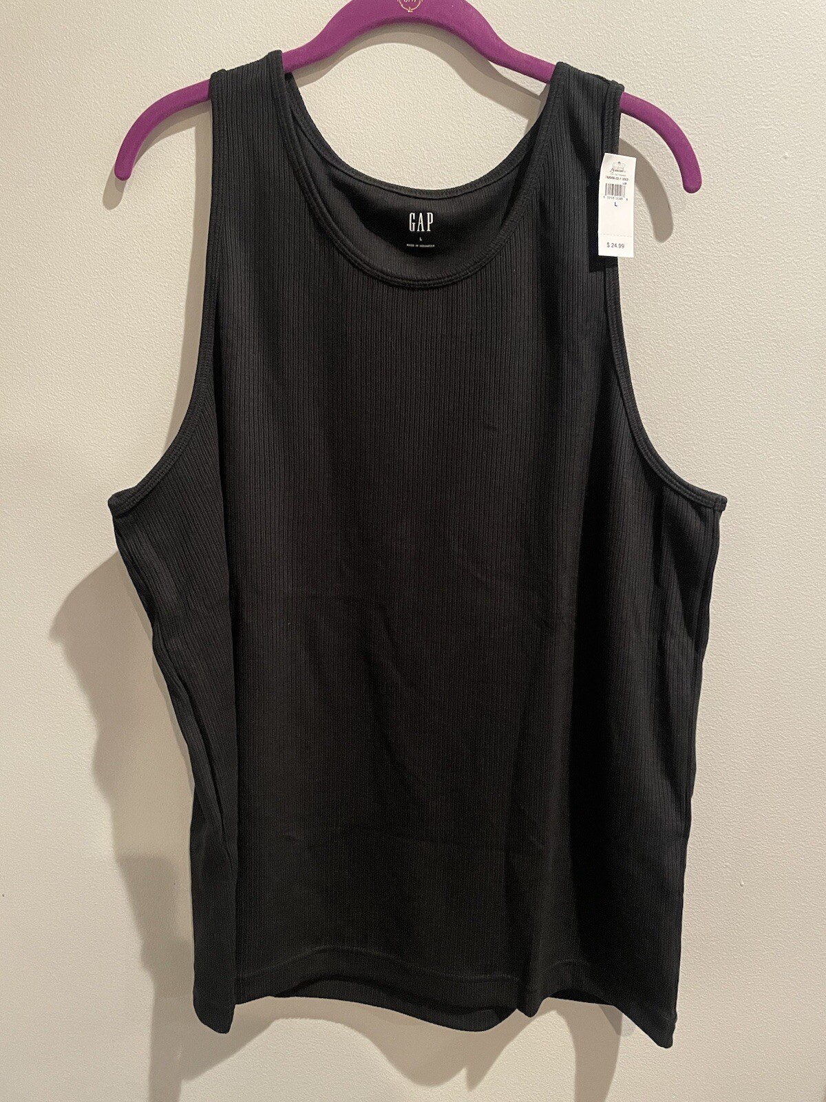 Gap Factory Textured Ribbed Tank, Men’s, Size L, Black
