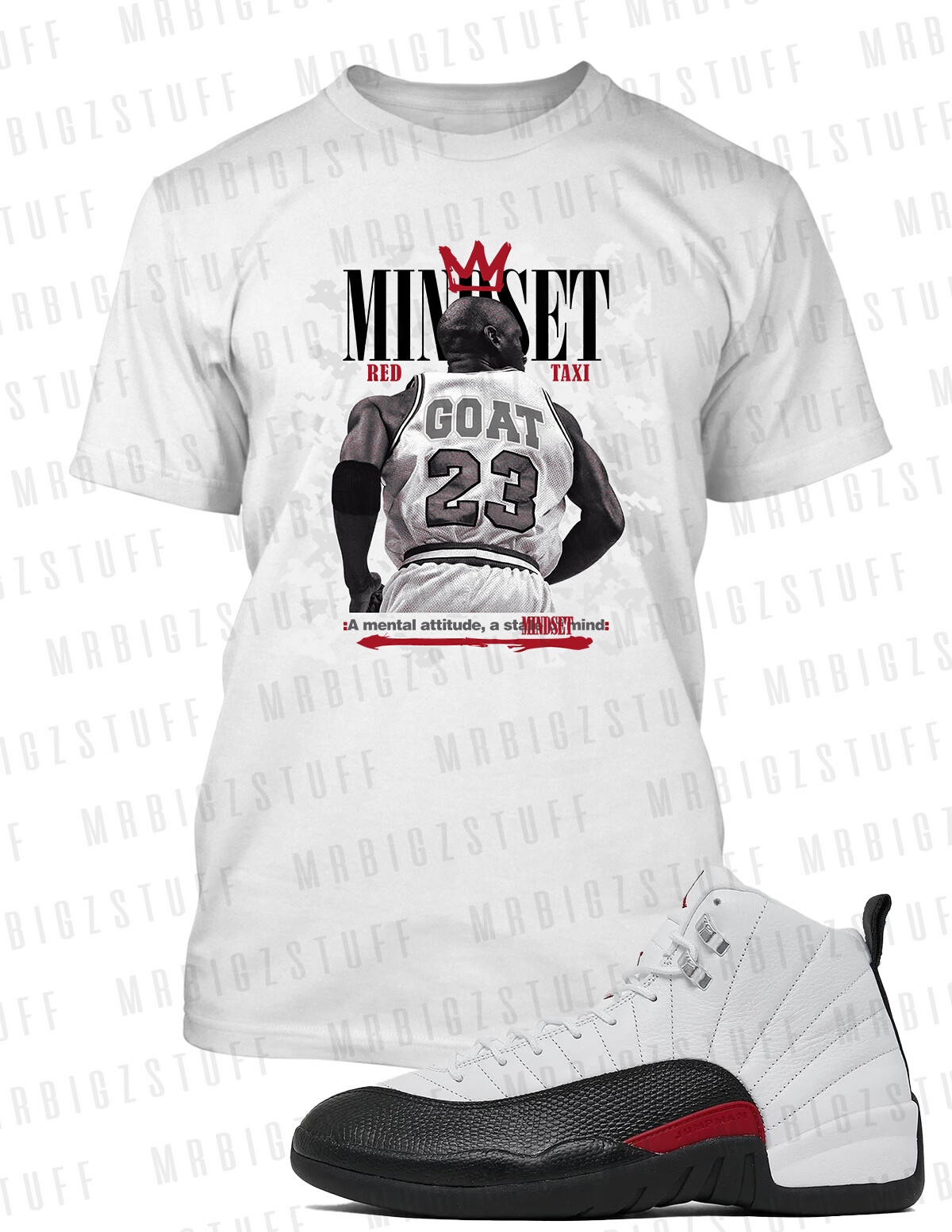Mindset Goat Big Tall Graphic Pro Club Shaka Tee to Match J12 Red Taxi Sneaker T gallery