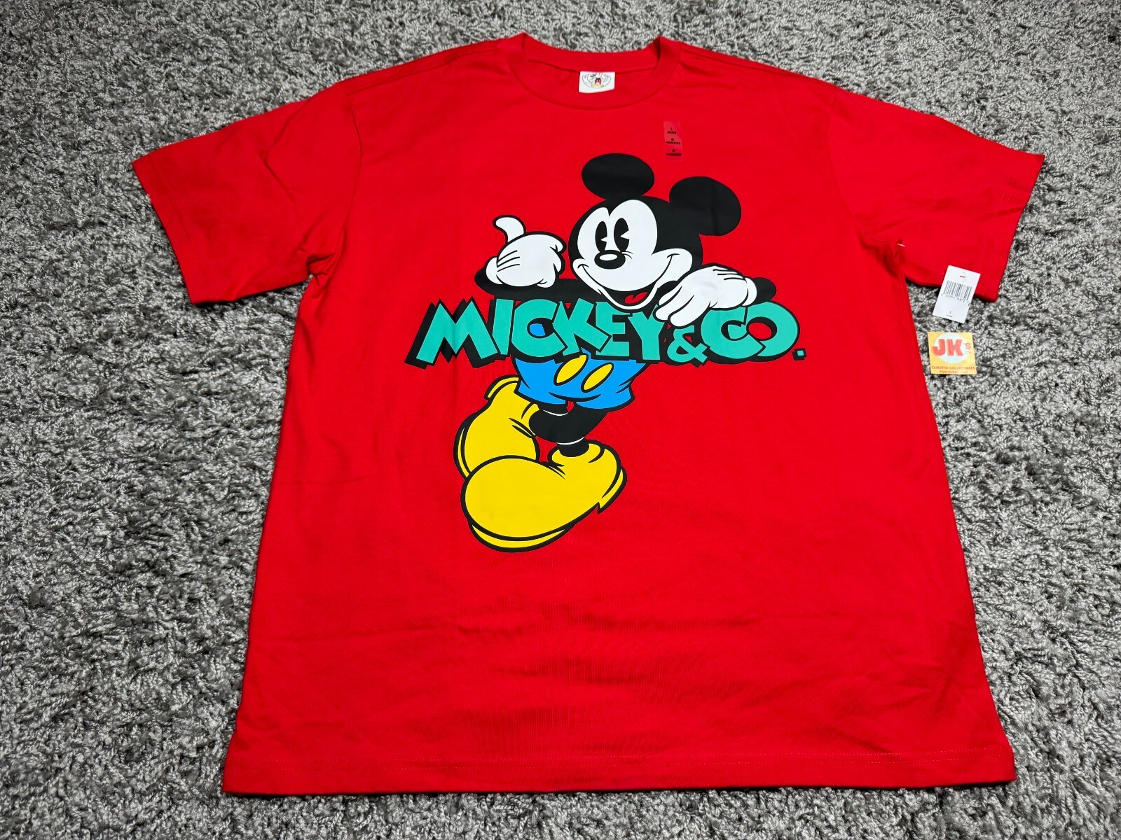 NEW Disney Parks Shirt Adult Large Red Mickey Mouse And Co Blue Black Yellow