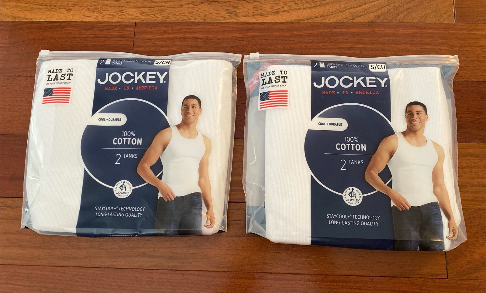 4 Pack Jockey Men’s 100% Cotton Tanks Made in America Size Small New
