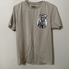 Mens Tee Shirt A Beige Grim Reaper “Chill Vibes” Mad Engine