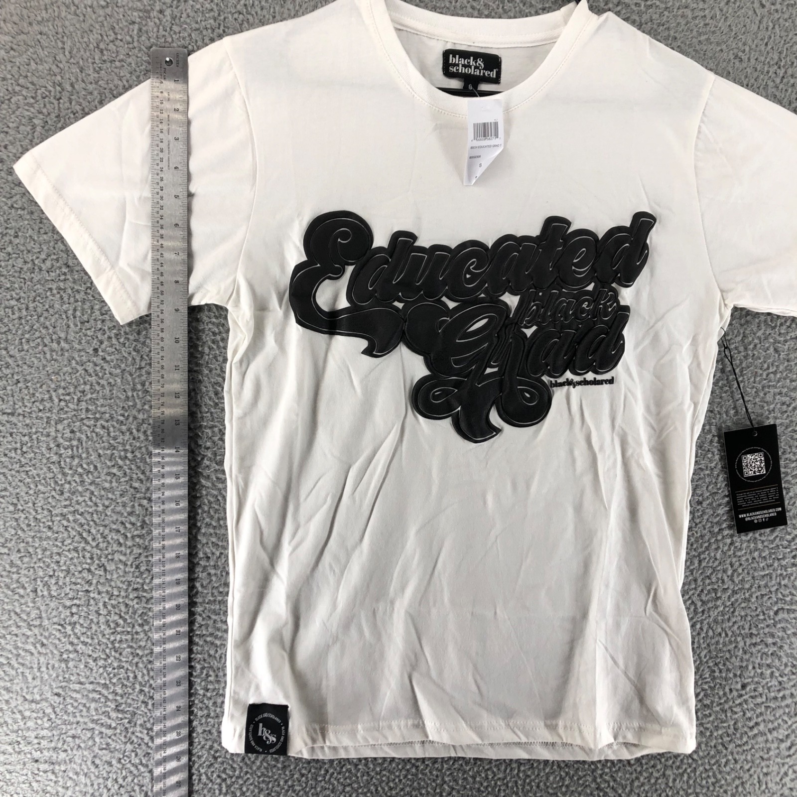 Black & Scholared Men's Size S Shirt Black and White Educated Black Grad gallery