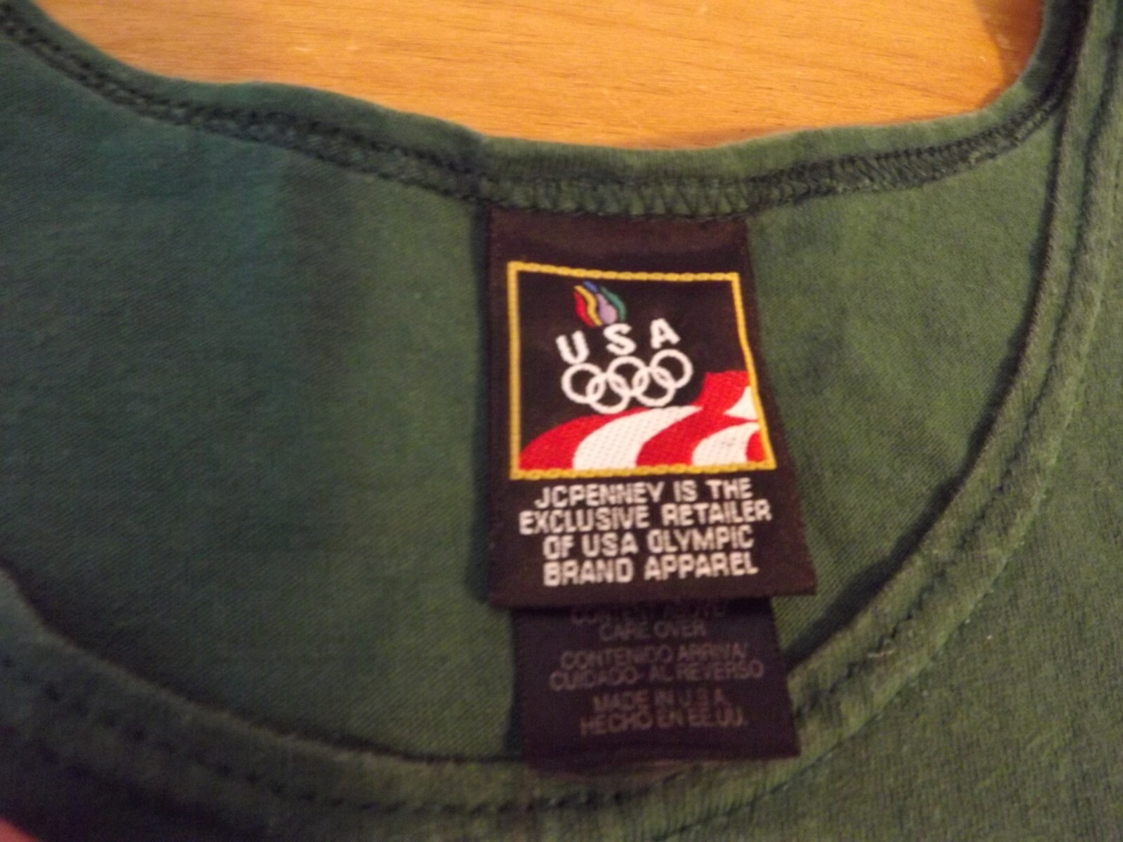MENS RACERBACK TEE SHIRT size large U.S.A. OLYMPIC BRAND APPAREL choose color gallery