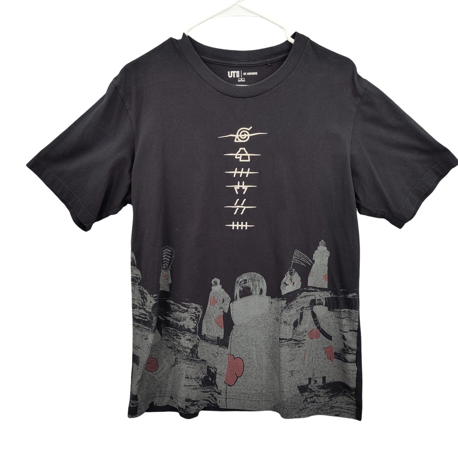 Uniqlo Mens Akatsuki Naruto Anime Streetwear Shippuden Graphic Tee M Black UT gallery