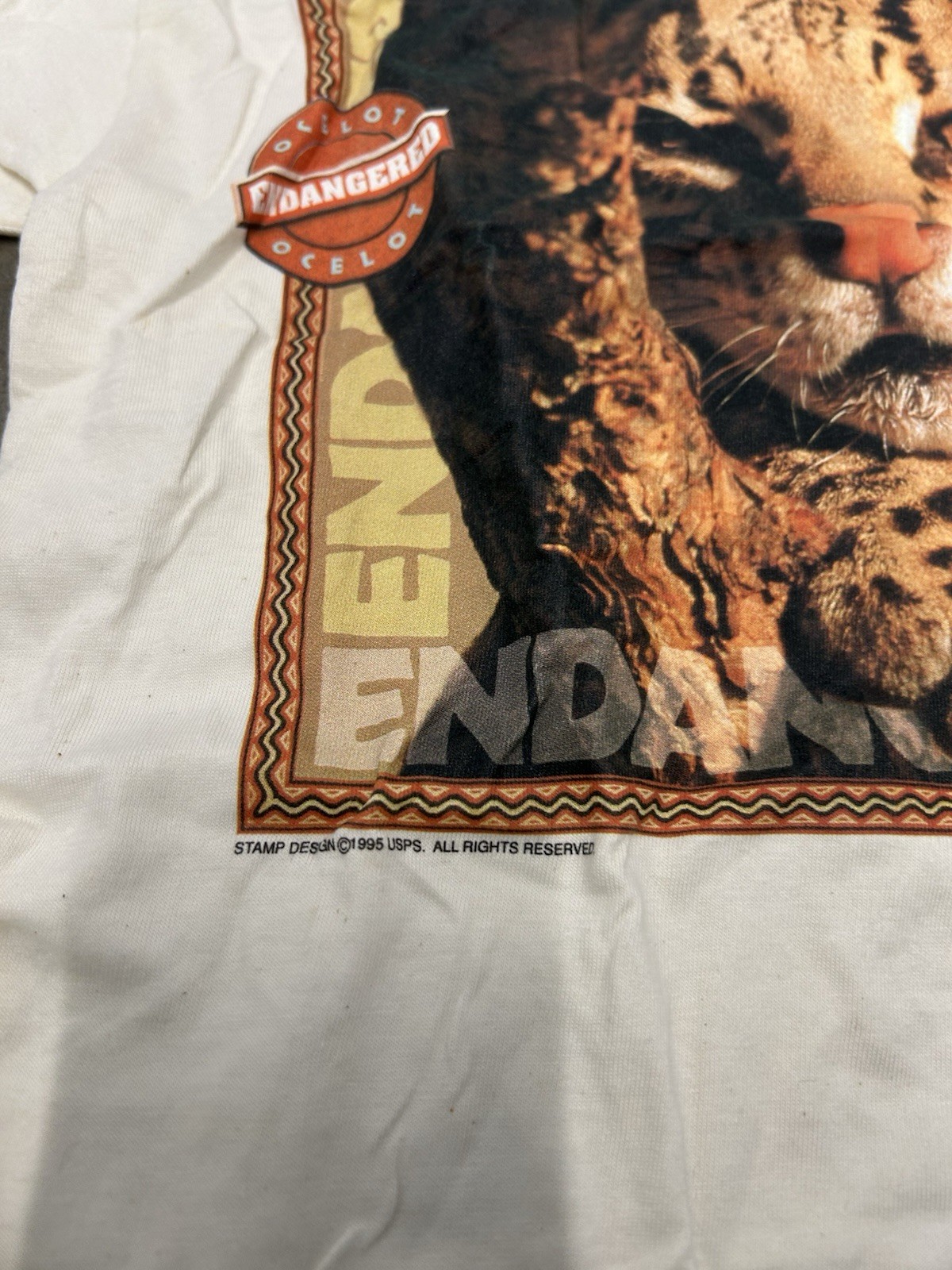 Vtg 1995 Ocelot Cat Nature Art Tee Adult Size Small T Shirt Endangered gallery
