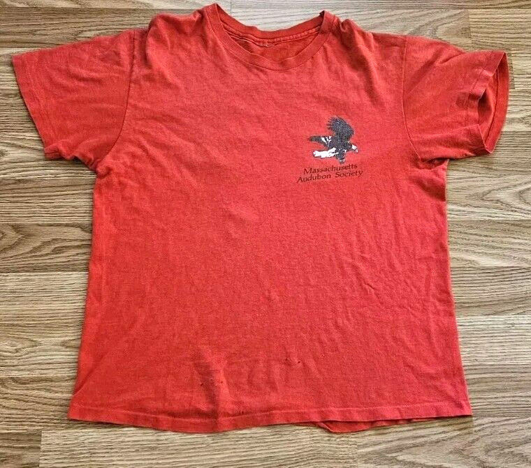 Vintage Massachusetts Audubon Society Eagle T-Shirt 80s 90s Single Stitch Red gallery