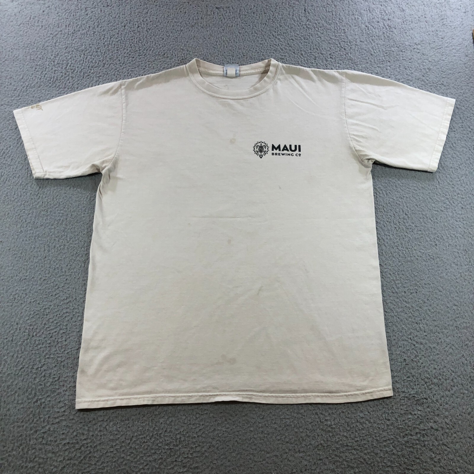 crazy shirt maui brewing T shirt mens L cream tan coconut dye