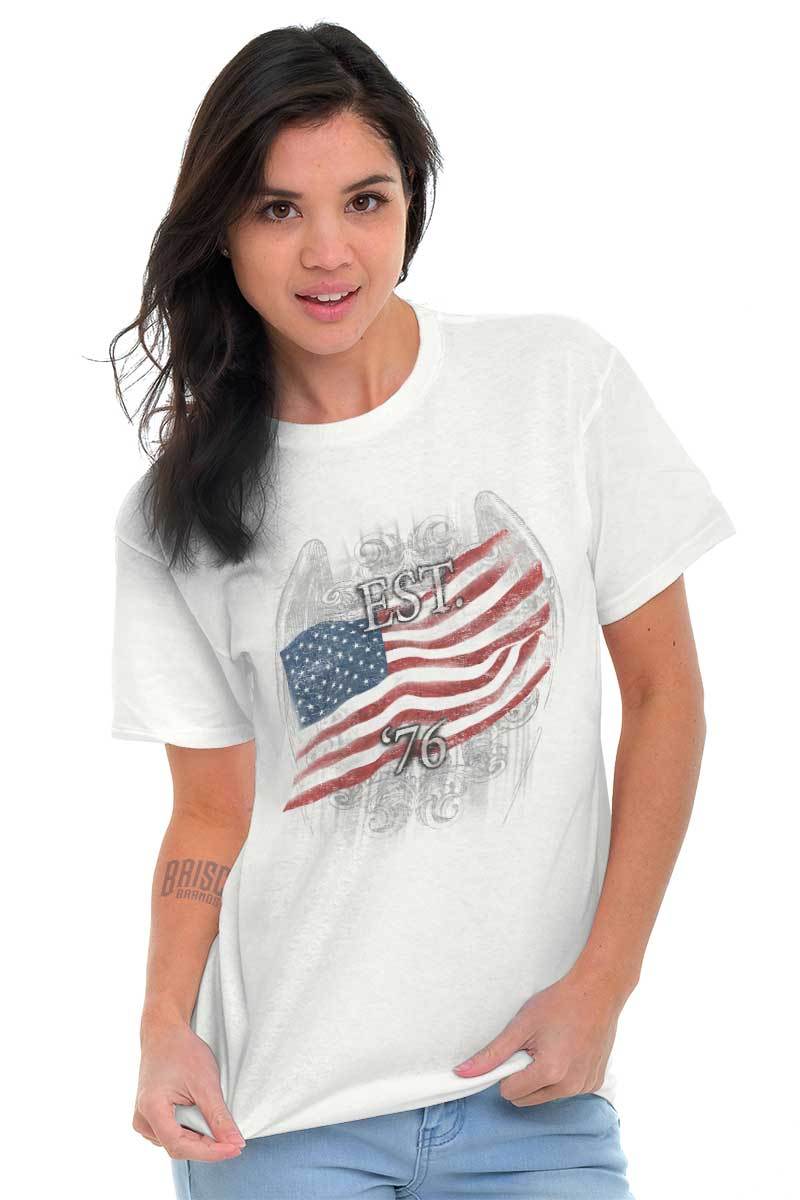 American Flag USA Patriotic United States Adult Short Sleeve Crew T Shirt gallery