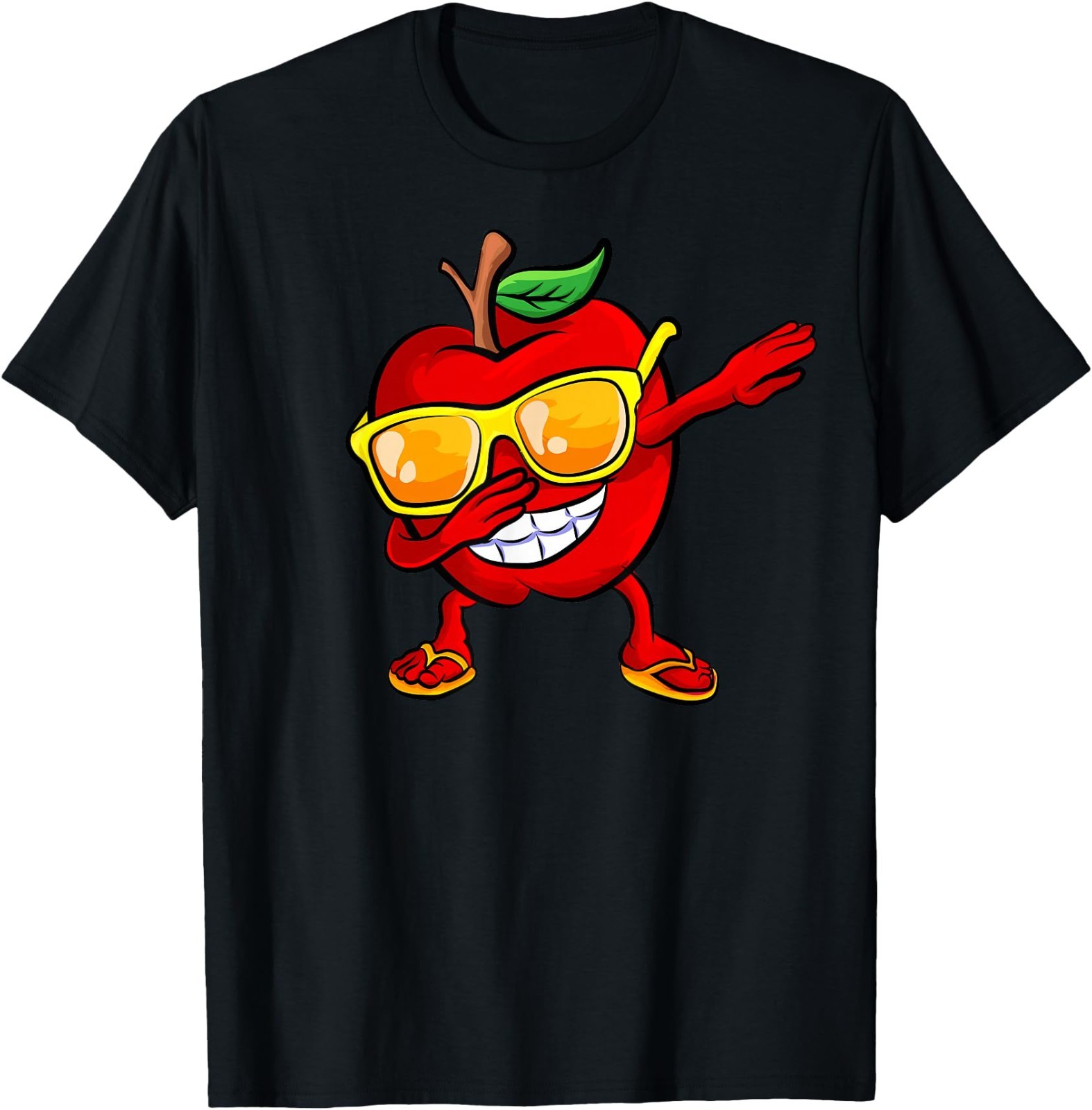 Dabbing Apple Sunglasses Design Green Apples Lovers T-Shirt gallery