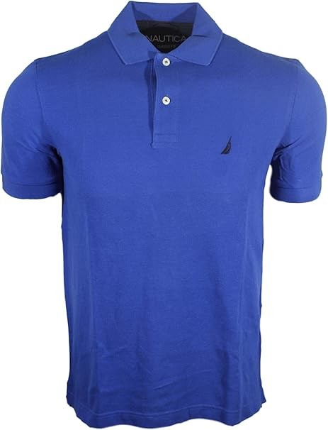 Nautica Men’s Classic Fit Performance Polo Shirt Blue Cotton Short Sleeve XL