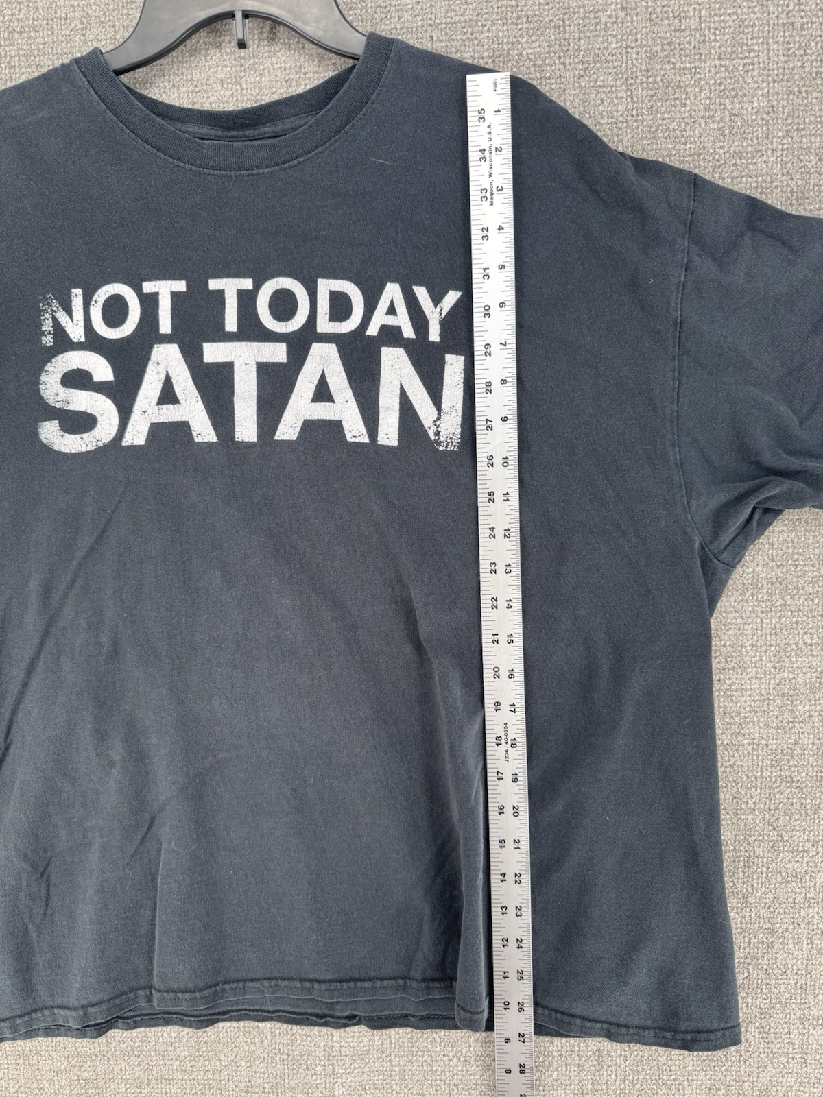 Spencer's Unisex Not Today Satan Graphic T Shirt Black White Sz Unknown , Issues gallery