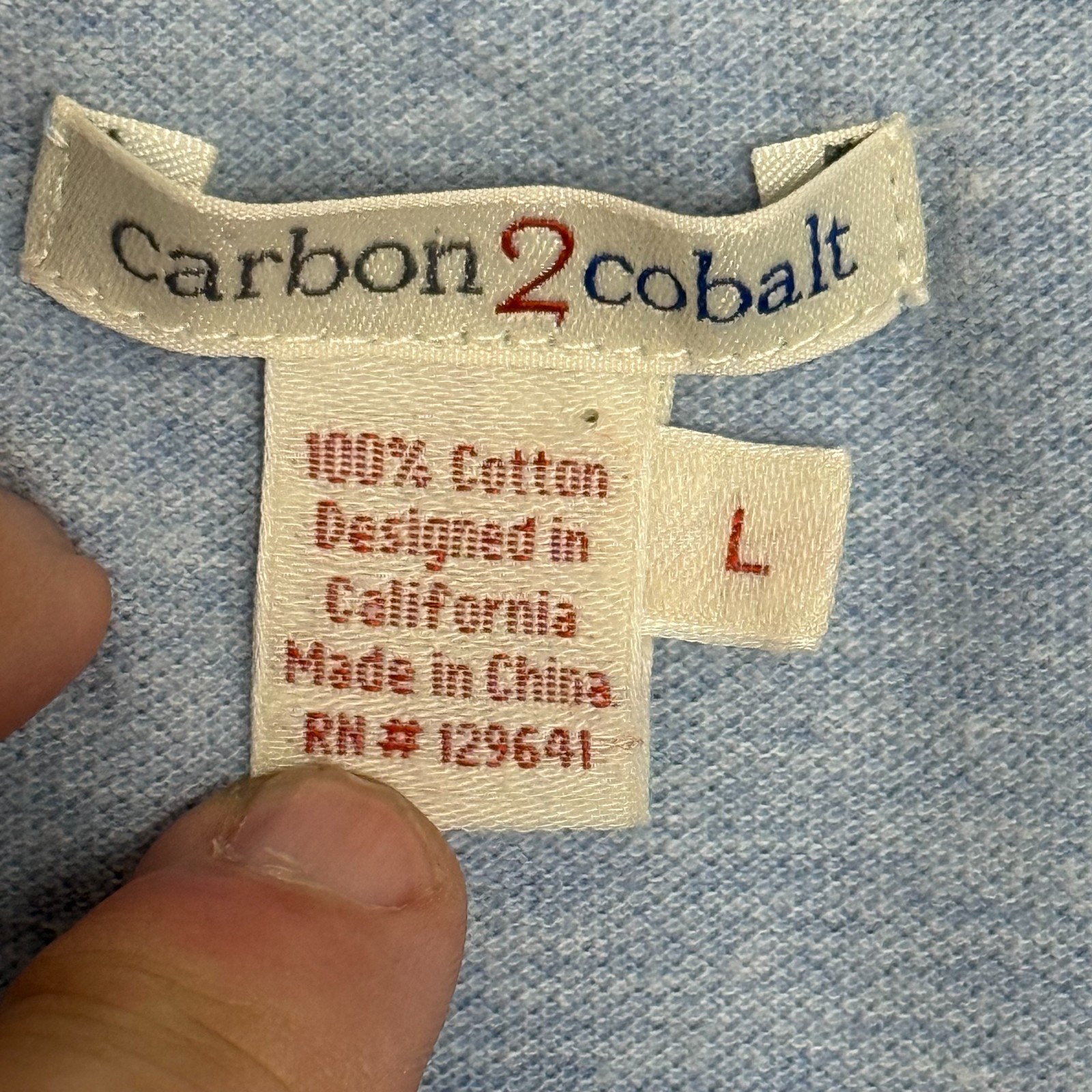 Carbon 2 Cobalt Henley Shirt Mens Large Blue Short Sleeve Preppy Casual gallery