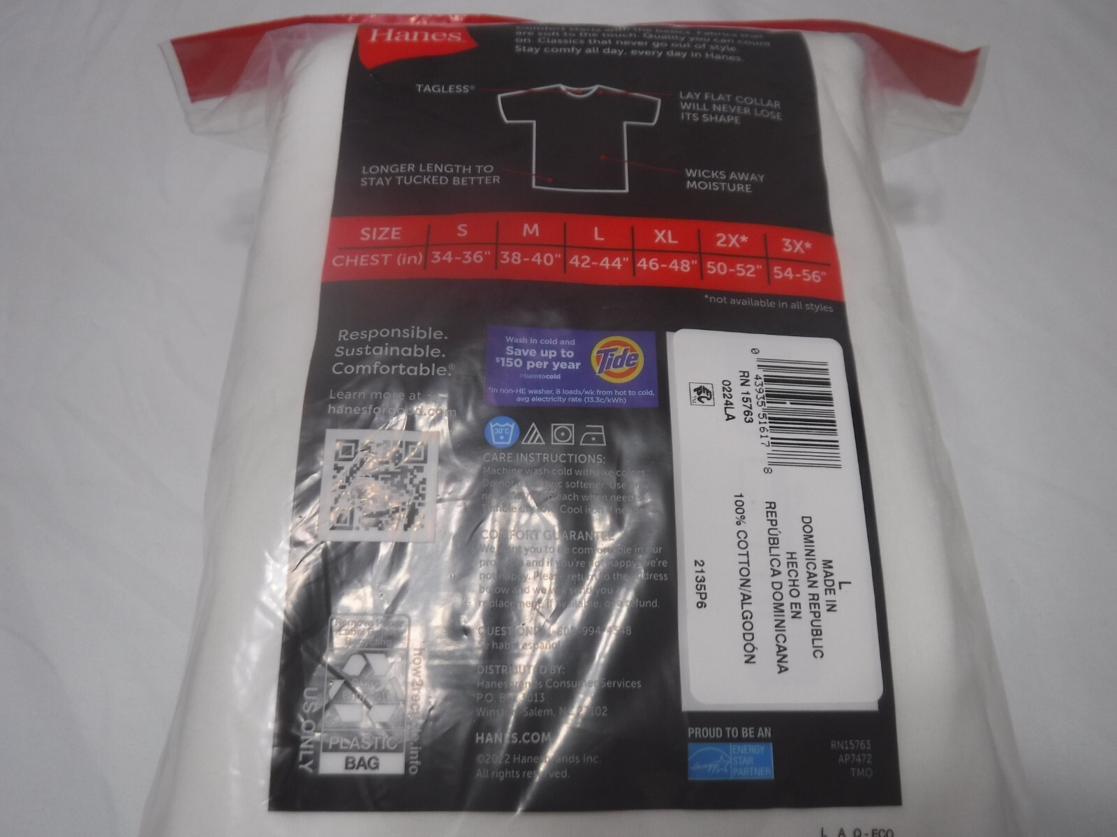 Short Sleeve T-Shirt Men's Size L 42-44 value pack of 6 Tagless gallery
