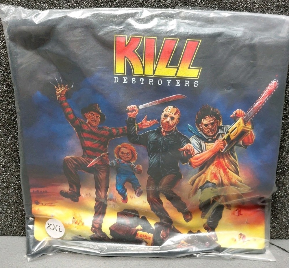 Kill Destroyers EXTRA EXTRA LARGE XXL 2XL Horror Freddy Leatherface Chucky Shirt