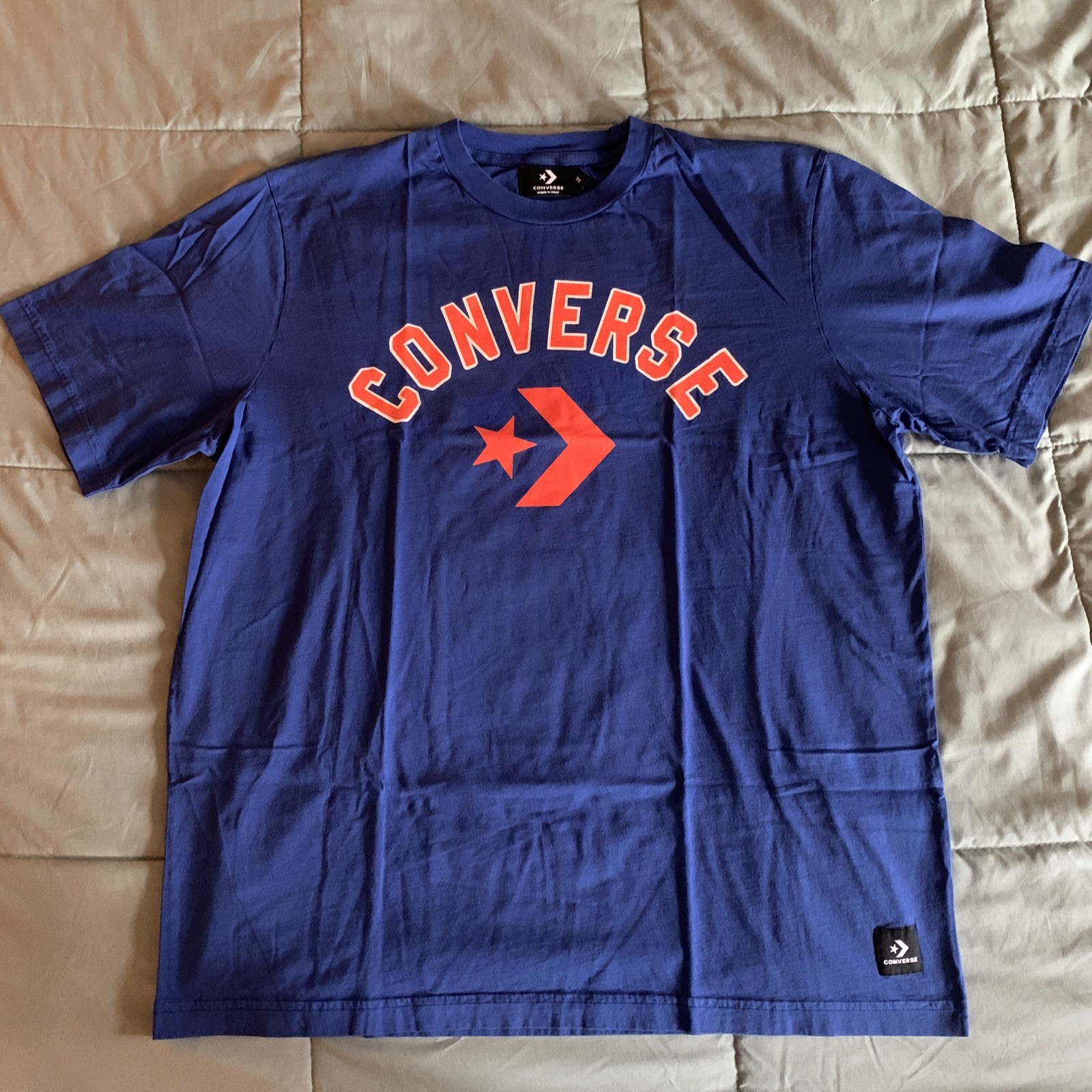 Converse Blue & Orange T-Shirt Size Medium Made In Italy gallery