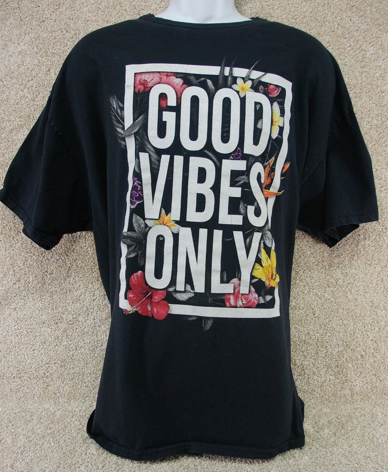 DOM Good Vibes Only T-Shirt Size XXL Black Graphic Tee (See Photo)