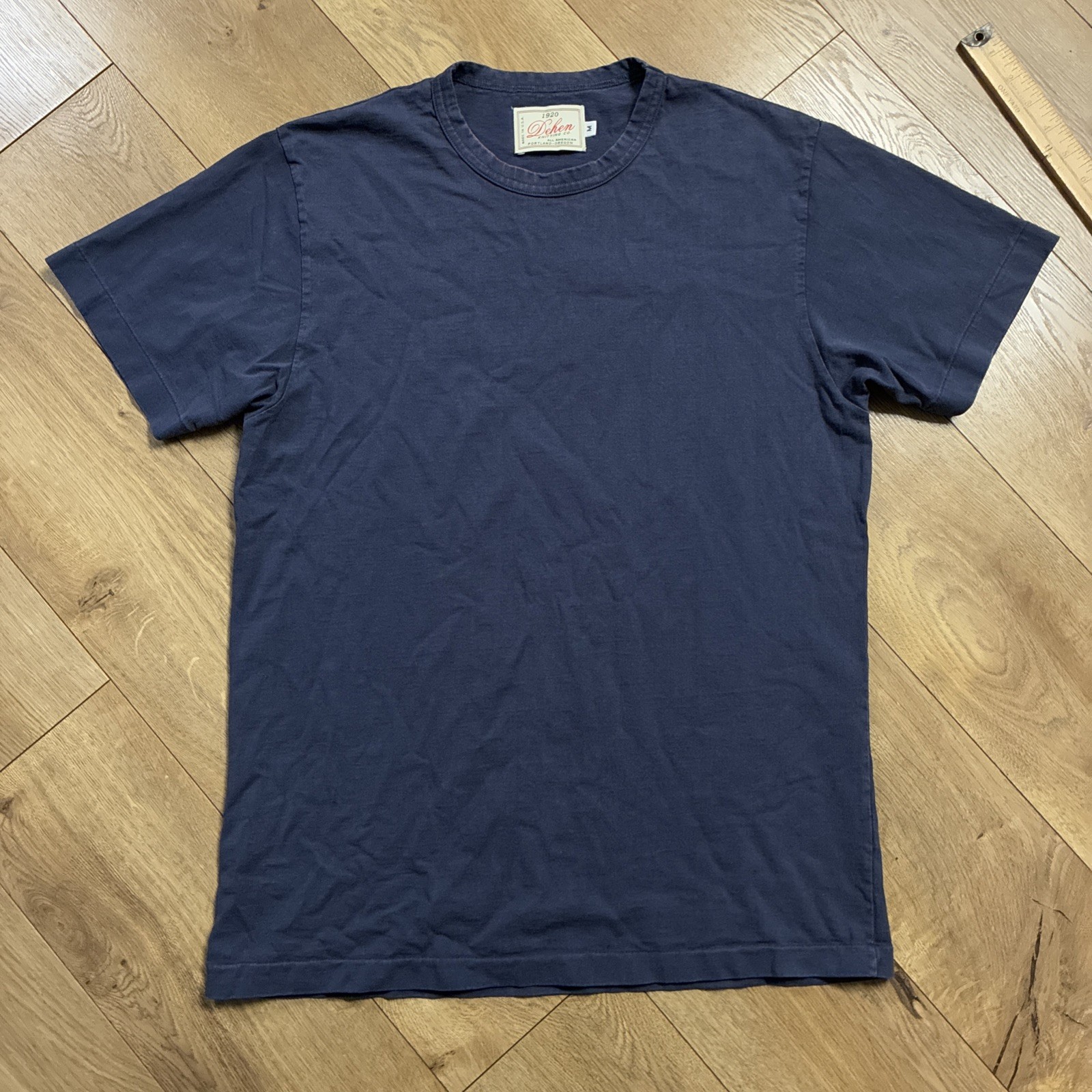 Dehen 1920 Heavy Duty Tee M T Shirt Made In USA Blue Fade Knitting Co Portland gallery