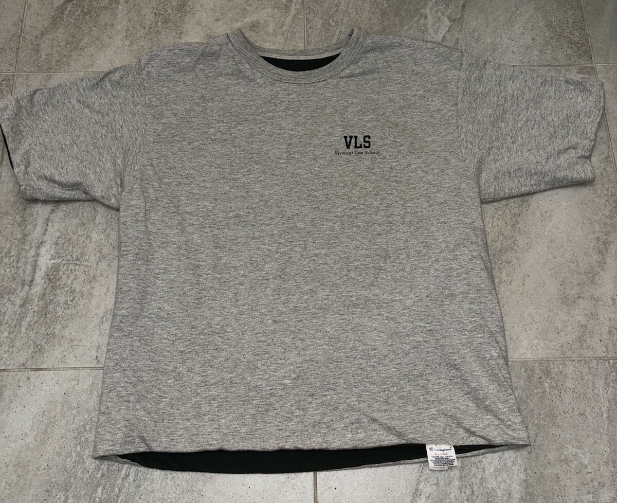 Vintage 80s Champion Reversible PE T-Shirt Men’s Size XL Vermont Law School