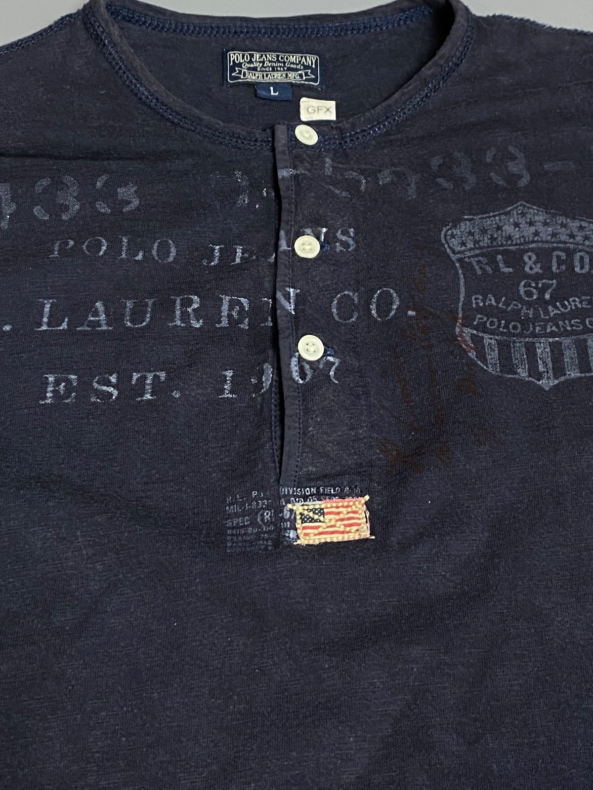 Vintage Polo Jeans Co Ralph Lauren Men’s Long Sleeve Shirt Sz L 90s Avangard Y2K gallery